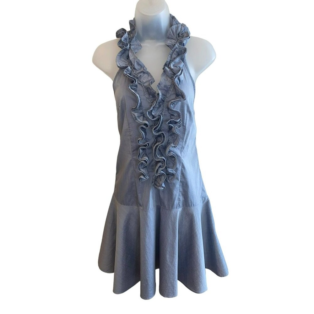BOHO Ruffle Front Ladies Halter Dress Size Small